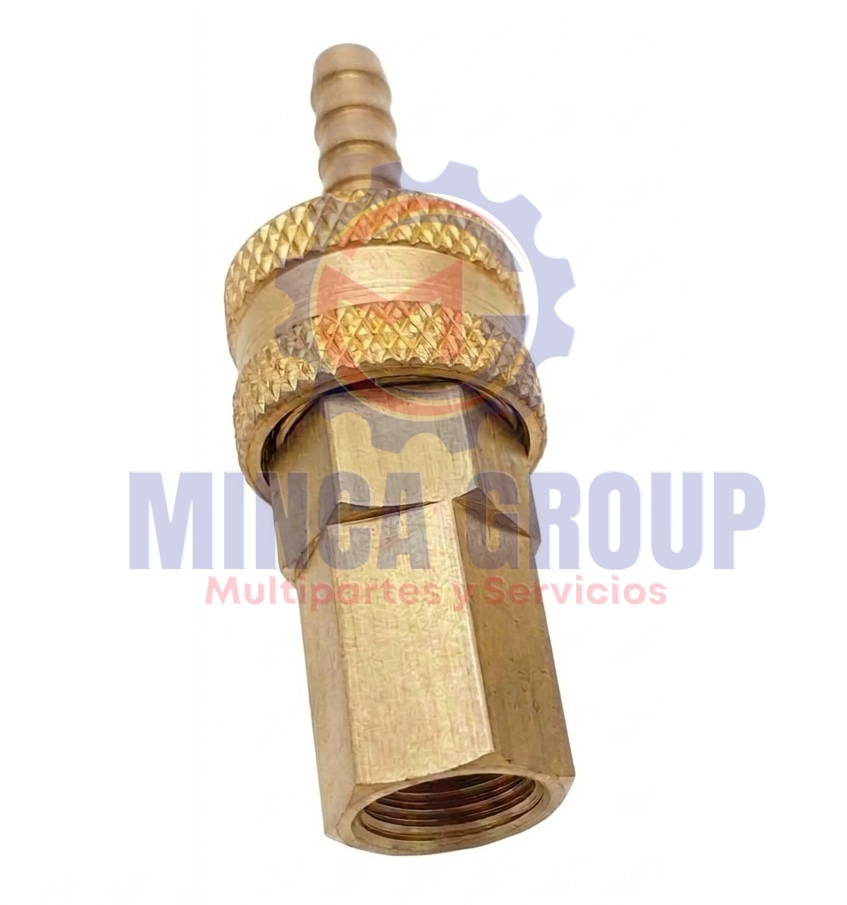 Bronce Acople Rapido 1.4 NPT Hembra Fijo x 1.4 Espiga ARHE-0404