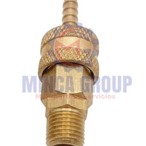 Bronce Acople Rápido 1/4 NPT Macho Fijo 1/4 Espiga